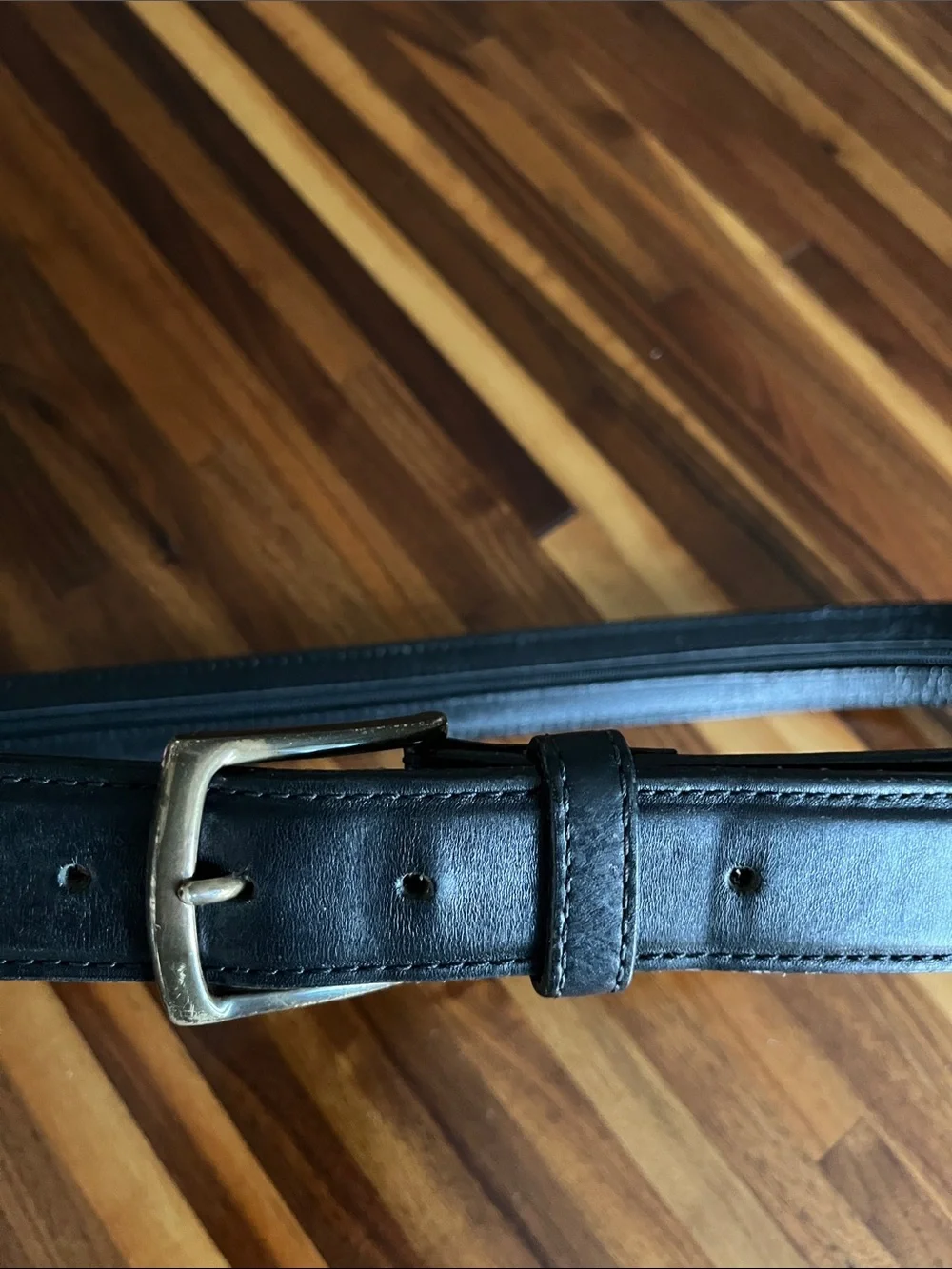 LL Bean Leather Classic Money Belt Hidden Zip Travel USA Made Size 38 Black